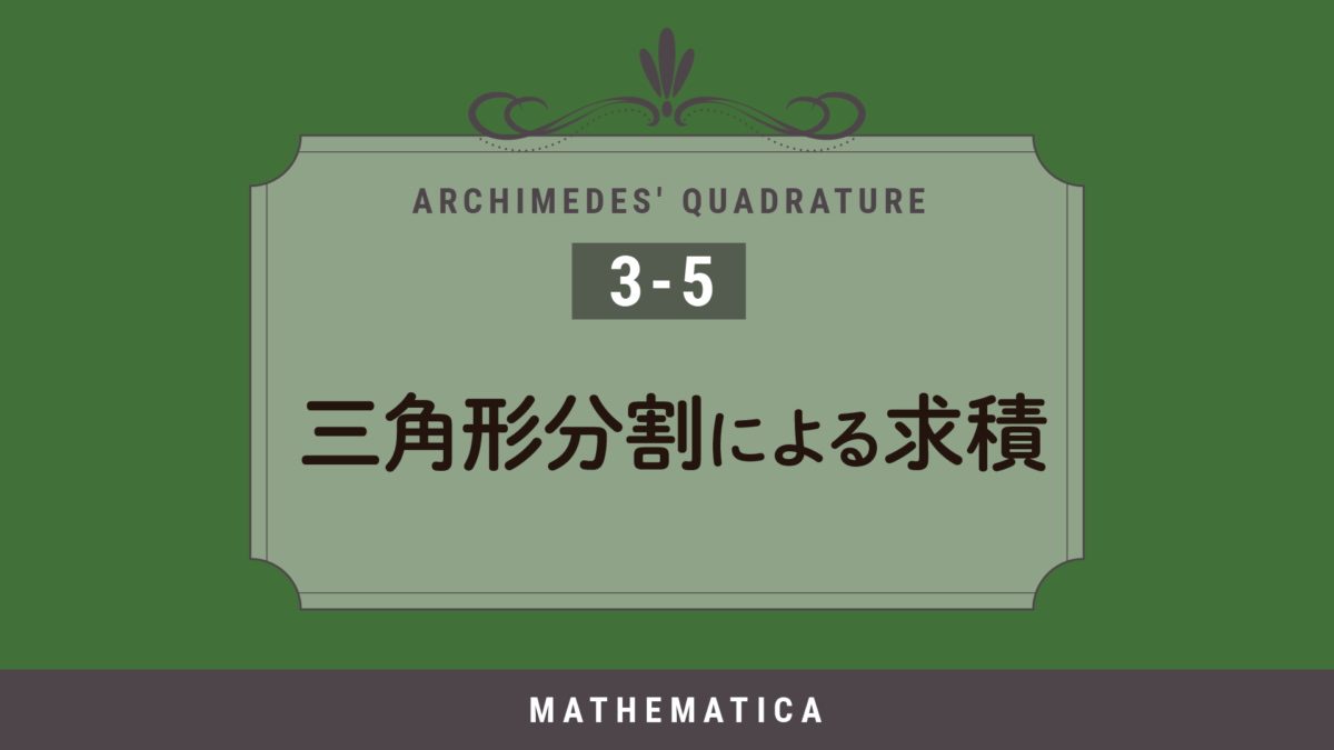 アルキメデスの求積：三角形分割による求積